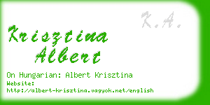 krisztina albert business card